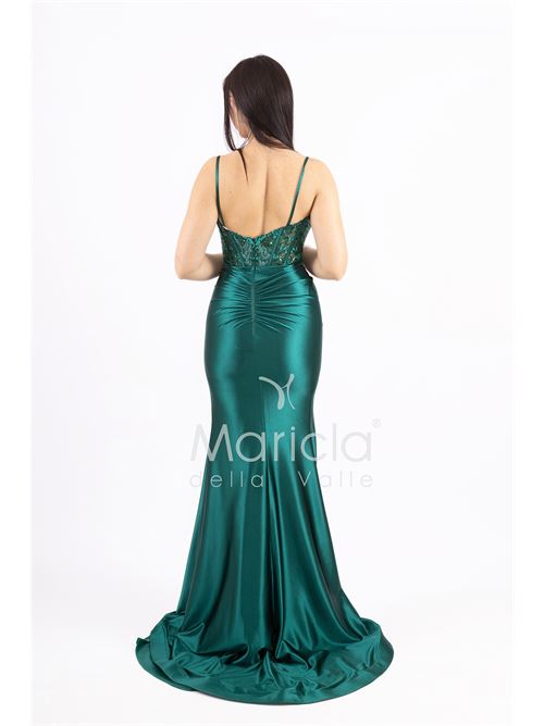 abito lungo corpetto corsetto in strass MARICLA ELEGANCE | FP839019VERDE